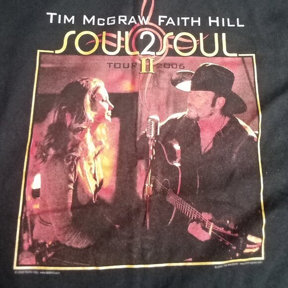 Vintage Faith Hill Tim McGraw Soul 2 Soul Tour Two 2006 T-Shirt - Picture 1 of 7